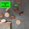 Baspoom checkers pieces -backgammon pieces-Dark Brown/Natural 15tablets each