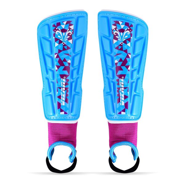 Vizari Frost Soccer Shin Guards - Unique Graphic Lightweight PP Shell - Hard Shell Protection - Foam-Padded Football Shin Pads for Comfort - Adult and Kids Soccer Shin Guards with Adjustable Straps