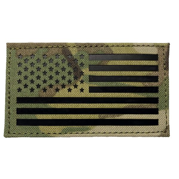 Infrared IR American Flag - Tactical Morale Patch with Hook-Fastener Backing - 2x3.5 (Forward)