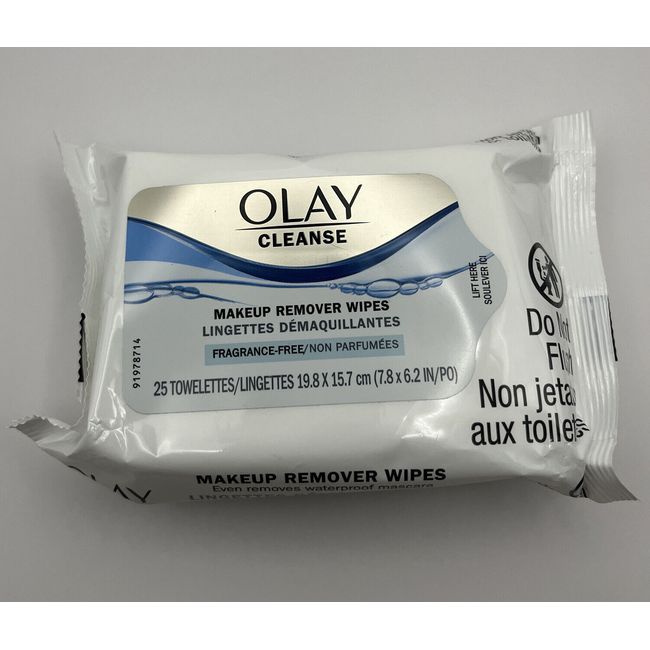 Olay, Makeup Remover, Fragrance Free Cleansing Towelettes, 25 Ct