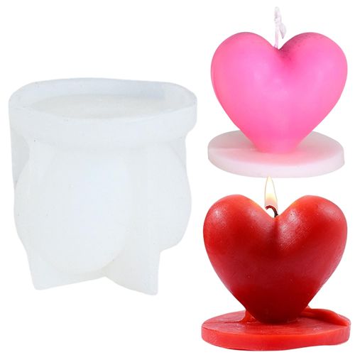 Heart Shaped Candle Soap Silicone Mold Candy Molds for Chocolate Bombs 3D Love Cake Jelly Resin Polymer Clay Molds Decorative for Valentine's Day Wedding Birthday Handmade Soap Making