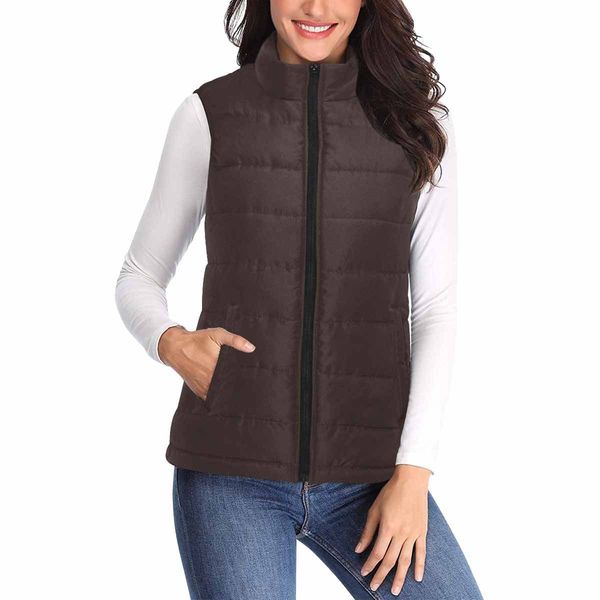 Womens Puffer Vest Jacket / Carafe Brown - S