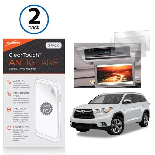 BoxWave Screen Protector Compatible with Toyota 2016 Highlander (9 in Rear Display) - ClearTouch Anti-Glare (2-Pack), Anti-Fingerprint Matte Film Skin