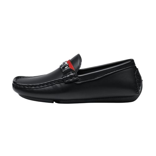 Bruno Marc Boy's SBLS218K Loafer Slip-On Dress Shoes, Black, Size 6 Big_Kid