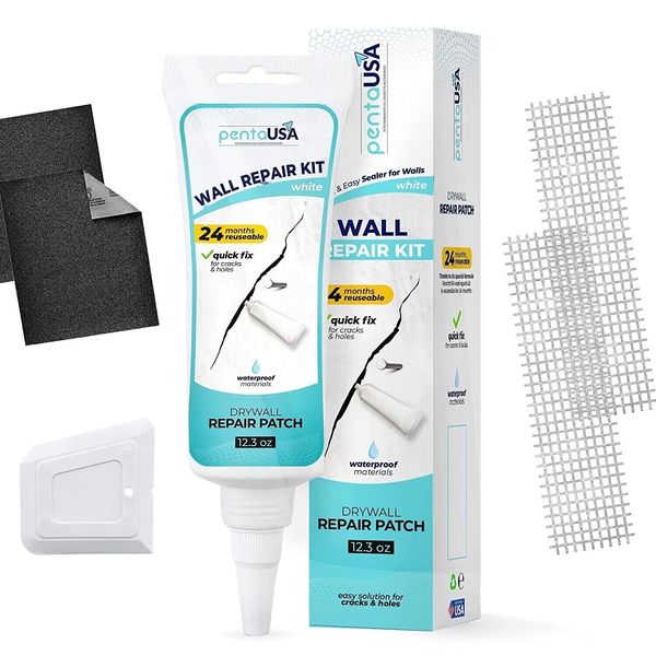 PentaUSA Drywall Repair Kit-12.3oz Wall Mending Agent Spackle Patch with Scraper