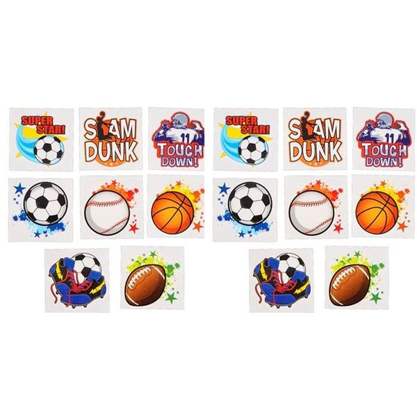 Assorted Sports Tattoos Package of 144