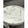Marble Printed Sofa Arm Clip Table, Armrest Tray Table, Drinks/Remote Control/Snacks Holder (Round)