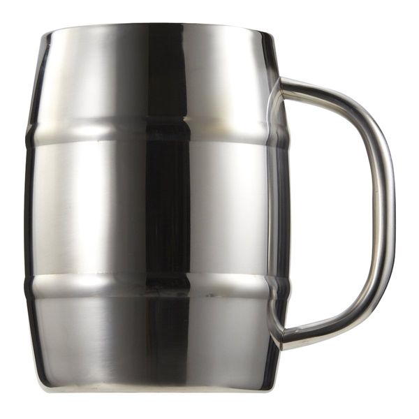 Beer Mug Double Stainless Steel Barrel Mega Jug 1.0L