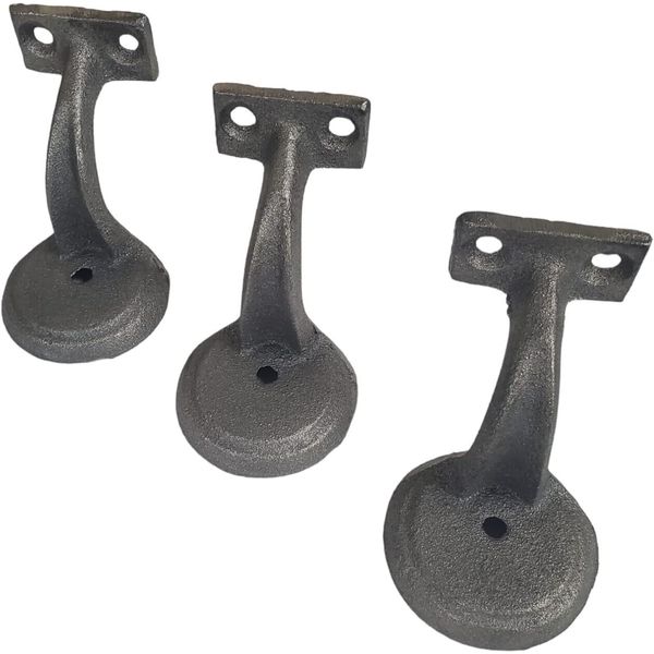 Heavy Duty Cast Iron Handrail Brackets, Railing Brackets for Support ( 3 PACK)