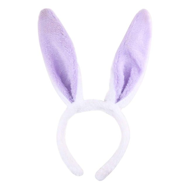 Bunny Ear Headbands Purple Fuzzy Easter Hair Band Plush Rabbit Ear Shape Hair Hoop for Women Girls Hair Accessories Easter Party Headdress Decoration for Cosplay Wedding Party Supplies Gift 1Pcs