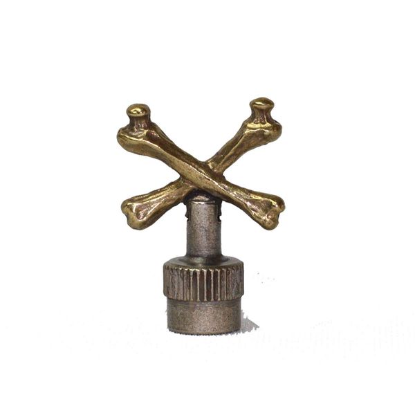 UNCROWD UC-903 VALVE CAP -cross bone- BRS