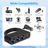 120W 3-Socket Car Cigarette Lighter Splitter Adapter QC3.0/USB3.1A/PD Ports 12V