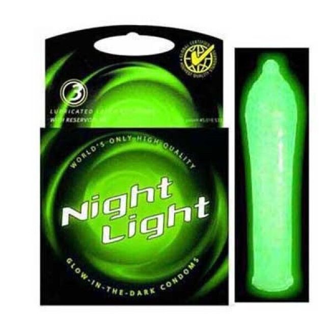 Night Light Condoms Glow In The Dark 3pc Lubricated Condoms