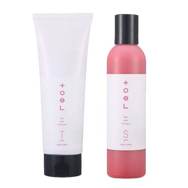 INTERCOSME Toel Color Shampoo 8.5 fl oz (240 ml) + Color Treatment, 8.5 oz (240 g), Pink Set