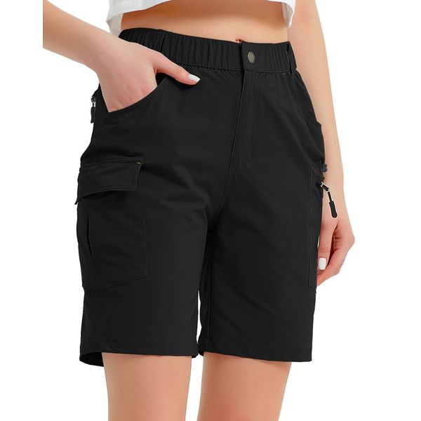 Nomolen Women's Hiking Cargo Shorts Quick Dry Lightweight Golf Casual Summer Shorts 8" Cargo Shorts with 5 Pockets UPF 50+