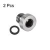 sourcing map Stainless Steel Inner Hex Head M8x1 Pipe Fitting Plug with Seal Ring for Terminate Pipe Ends 2Pcs