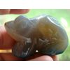 G0518 Agate Gray Carved Frog 2 Inches Nice