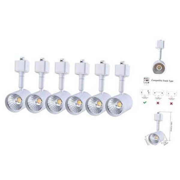 6 Pack LED Track Lighting Heads Compatible with Single 4000k Neutral White