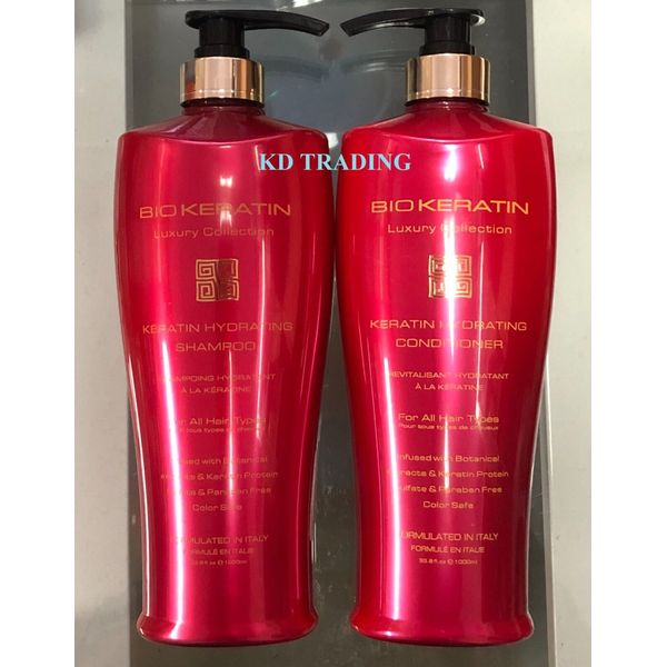 (2-Pack) BIO KERATIN Protein Luxury Botanical HYDRATING SHAMPOO & CONDITIONER