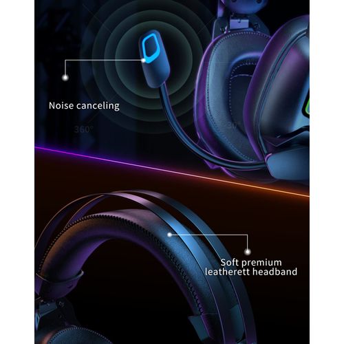 Gaming Headset for Ps4 Ps5 PC Xbox One Switch, Over Ear Headphones with Surround Sound, Noise Cancelling Mic, Suspension Headband