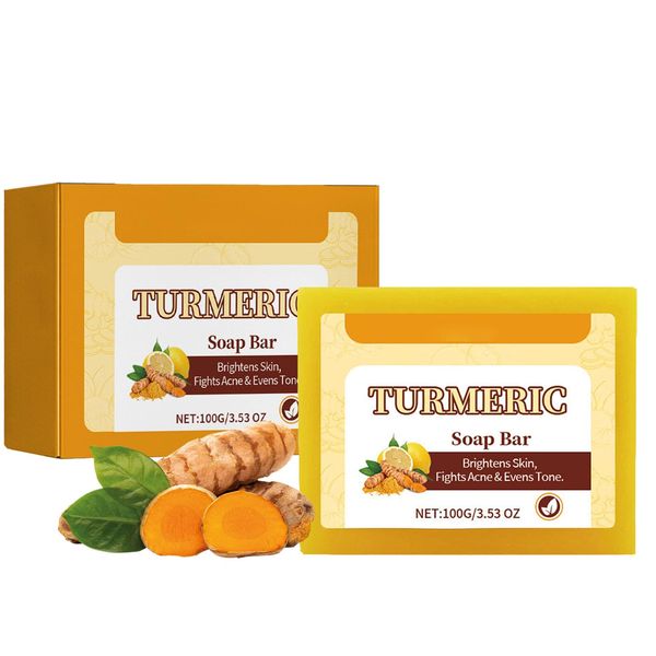 Turmeric Soap - Soap Bar for Dark Spot Remove - Natural Soap Bar for Body & Face - Turmeric Soap Bar - Skincare Handmade Soap Bar for Brighten, Acne, Dark Spots, Hyperpigmentation, Smooth Skin