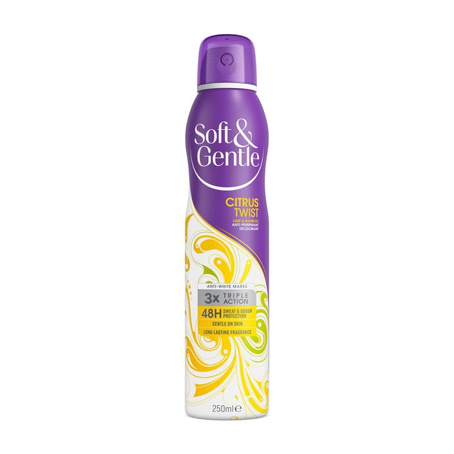 Soft & Gentle Citrus Twist Anti-Perspirant Deodorant Spray, 250ml