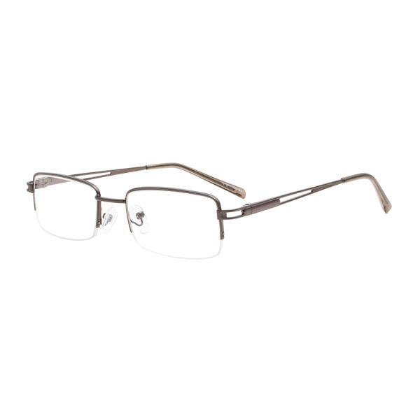 Eyekepper Readers Rectangle Half-rim Spring Temples Reading Glasses Gunmetal +3.0