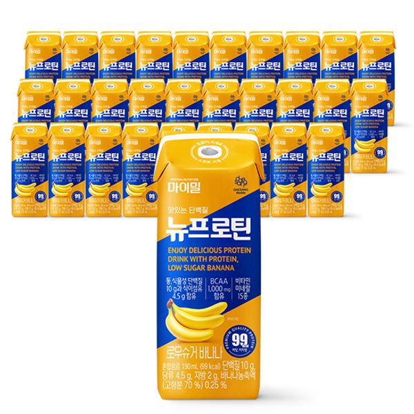 Daesang Welllife New Protein Raw Sugar Banana, 190ml, 60ea