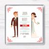 Ruby Wedding Anniversary (40 years) Gift Personalised Drinks Coaster. 12 Figures Choices, Any Names & Date