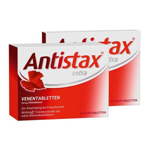 Antistax Extra Vein Tablets, Film-Coated Tablet 360 mg, Pack of 120, with the Medical Power of Red Vine Leaves, for Heavy & Swollen Legs, Night Calf Cramps, Vein Weakness