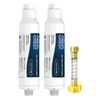 AQUACREST RV Inline Hose Water Filter, 2 Pack with Hose Protector, Garden&Camper