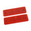 A ABSOPRO Car Reflector Sticker Rectangle Reflective Decal Red (Set of 2)