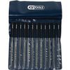 KS TOOLS High Cutting Rate Needle Files Set, 12 pcs, 145mm, Black
