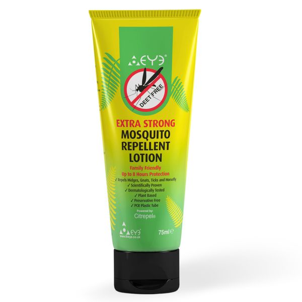 THEYE Mosquito Repellent Cream - Extra Strong/Tropical Strength - 100% Natural, Deet Free, No Preservatives - Safe Insect/Midge Repellent for Adults, Children & The Environment - 75ml