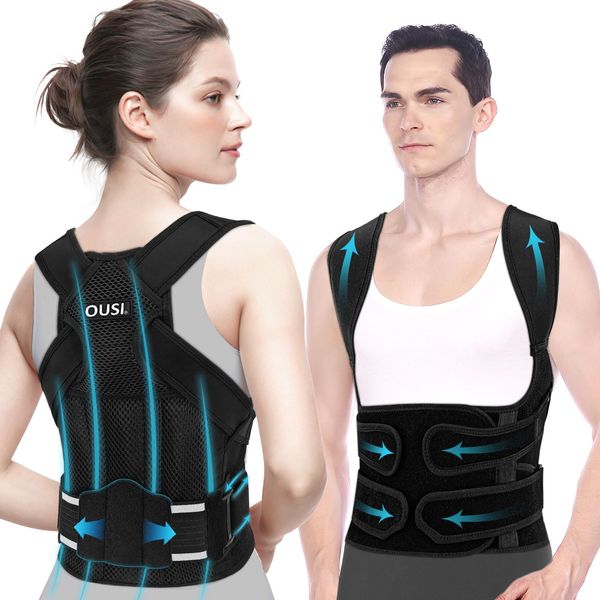 Rücken Geradehalter Haltungskorrektur Rückenstützgürtel Damen: Back Posture Corrector Haltung Korrektur Gurt für Herren - Gerade Haltungstrainer - Körperhaltung Gürtel für Rücken Nacken Schulter (M)