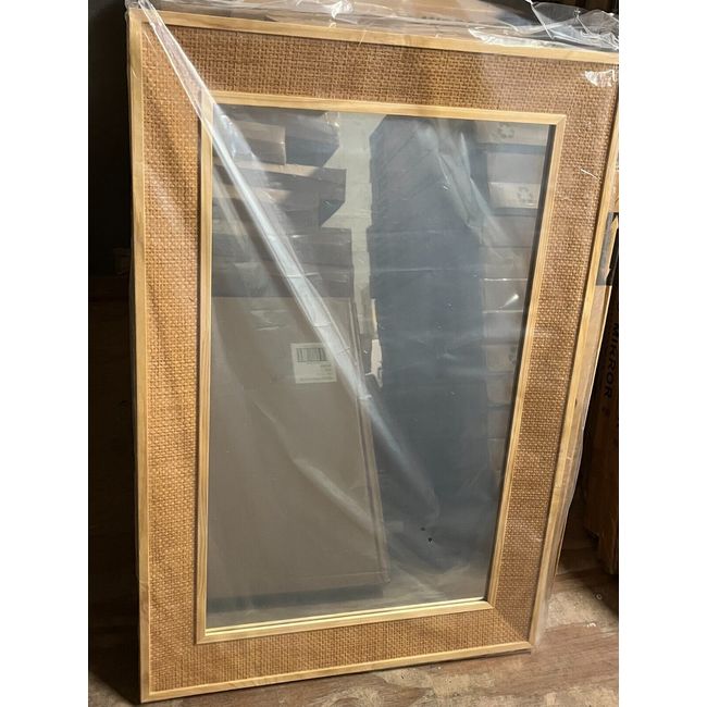 074-11-3503 Threshold Classic Woven Mirror 24" x 35" x 1" Natural NEW - K