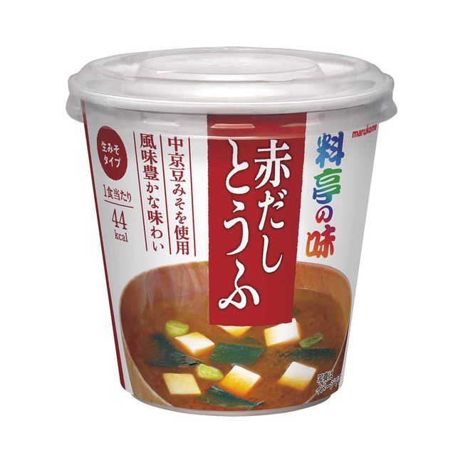 Marukome Cup Ryotei no Tofu Red Soup Instant Miso Soup, 1 Meal x 6 Pieces