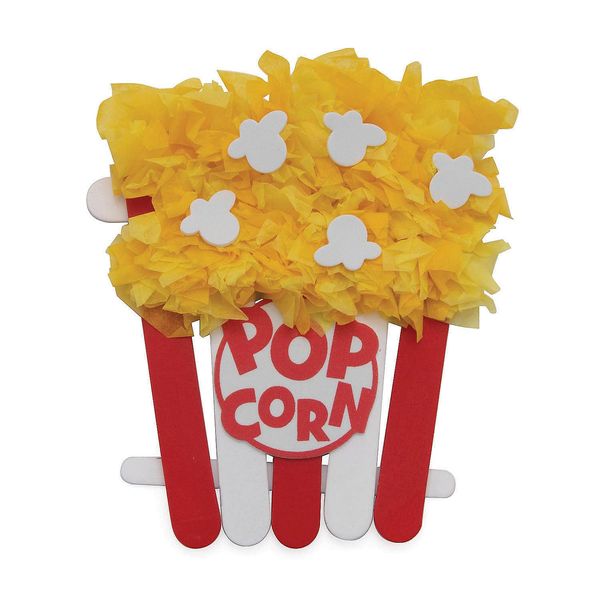 Fun Express Popcorn Box Craft Stick Magnet Craft Kit - Makes 12