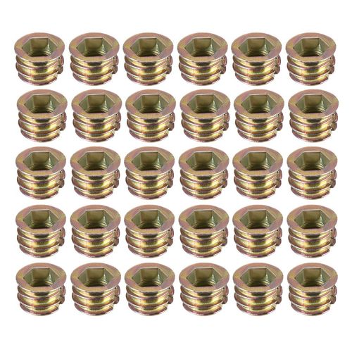 uxcell Insert Nut, Hex Socket, Zinc Alloy, M8, Length 0.4 inches (10 mm), Pack of 30