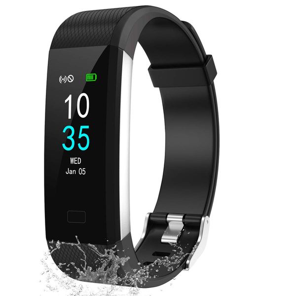 LEBEXY Fitness Armband Schrittzähler, Fitness Tracker mit Herzfrequenzmesser Blutdruckmessung Pulsuhr Kalorienzähler, IP68 Wasserdichter Smartwatch , Uhr Sportuhr Aktivitätstracker