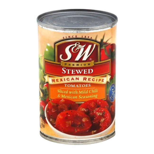 S&W, Mexican Style Stewed Tomatoes, 14.5oz Can (Pack of 6)