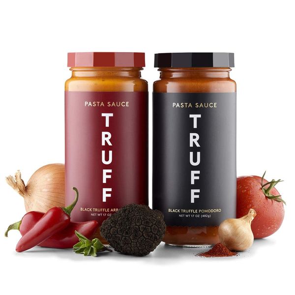 TRUFF Pasta Sauce Bundle, Black Truffle Marinara and Spicy Marinara | Flavorful Pair of Regular and Spicy Tomato Sauce for Pasta, Pizza, and More | Non-GMO, Vegan, Bundle of 2