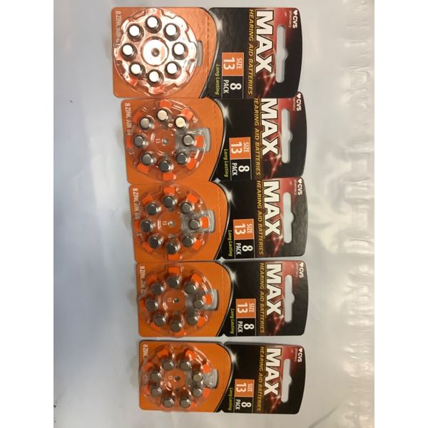CVS MAX Hearing Aid Batteries Size 13, 40ct 5*8 ct