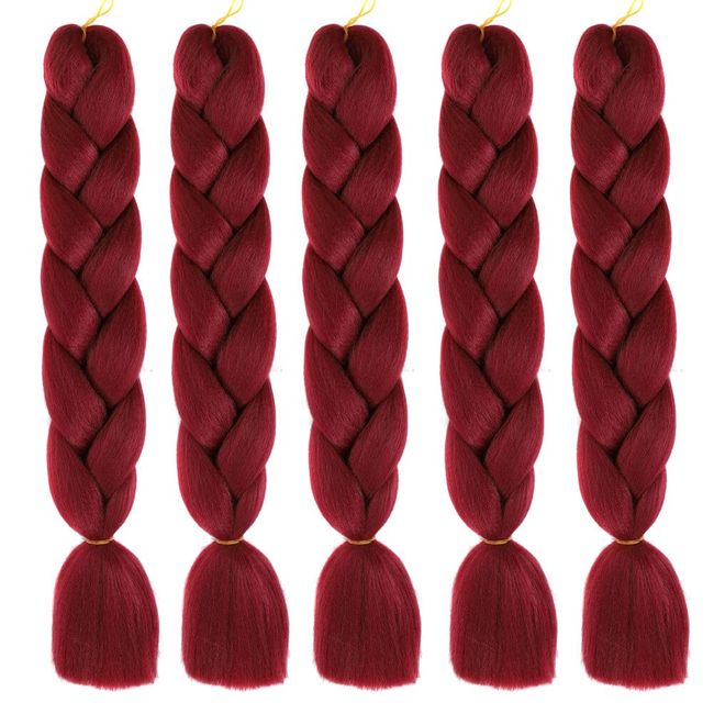 24" Ombre Jumbo Braid Haarverlängerung,Kanekalon Kunsthaar Haar,Kanekalon Haar Braids Extension,Kanekalon Zöpfe Box Braid Haar Kunsthaar Haar Zum Einflechten Für Crochet Twist Flechten Haar,5 Stücke