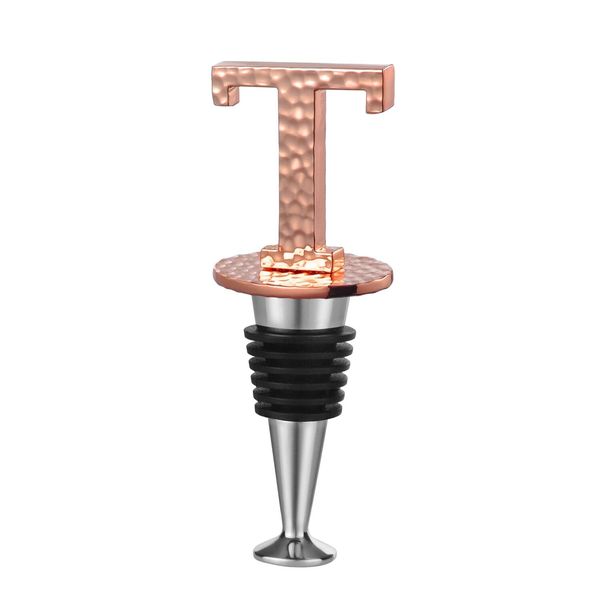 Miicol Wine Stopper, Prosecco Stopper, Wine Bottle Stopper, Personalised Champagne Stopper, Funny Prosecco Gift, Wine Lovers Gift for Prosecco, Wine, Champagne, Letter T