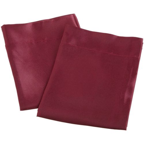 Aiking Home 2 Pieces of Colorful Shiny Satin Queen Size Pillow Cases, Burgundy