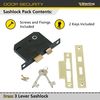 Sterling MLS330 3-inch/76mm 3-Lever Sashlock - Brass