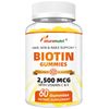 Biotin Gummies 2500mcg - Vitamin C & E, Orange Flavor, 60 Gummies
