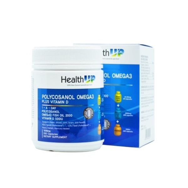 HealthUp Policosanol Omega3 Plus Vitamin D 200 tablets