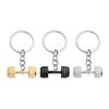 Gold Silver Black Gym Dumbbell Novelty Keyring Keychain (Silver)